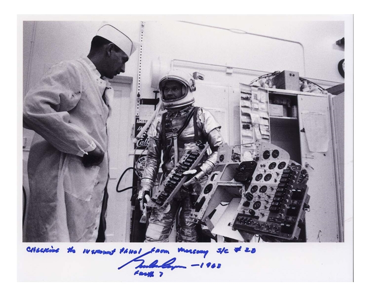 Gordon Cooper Signed 10'' x 8'' Photo From the Mercury-Atlas 9 Mission in 1963 -- The Last Mission of the Program